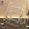 Clear Acrylic Display Stand with Slanted Tiers for Business Cards, Brochures & Cosmetics