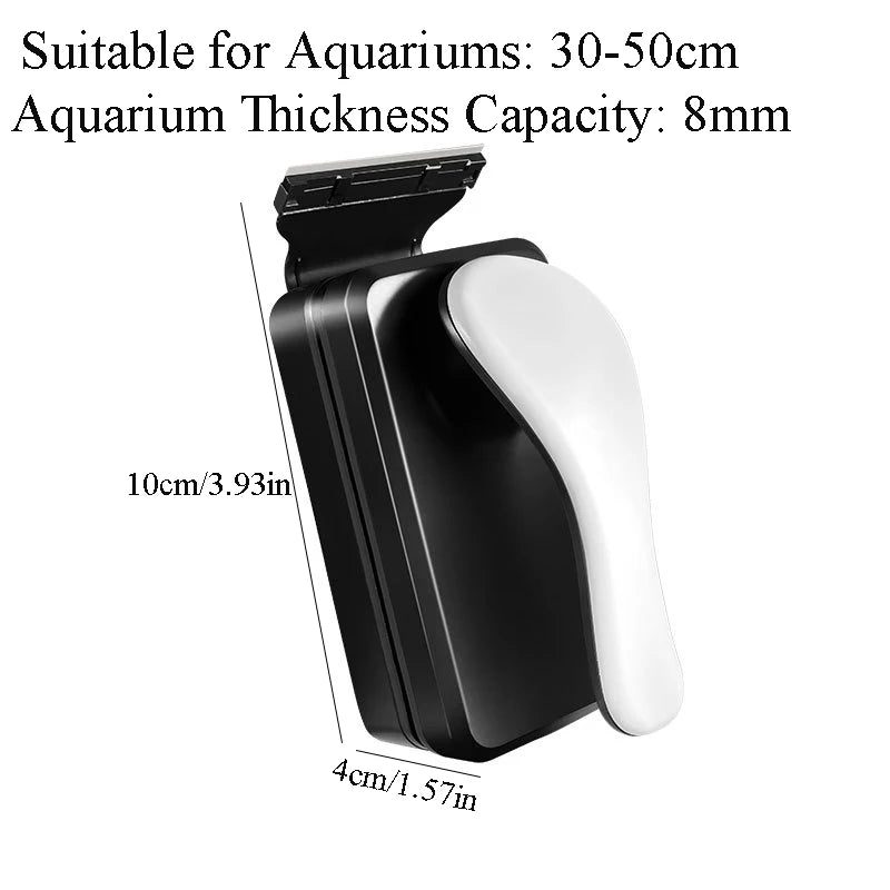 A black and white magnetic aquarium cleaning brush with a 4cm length.