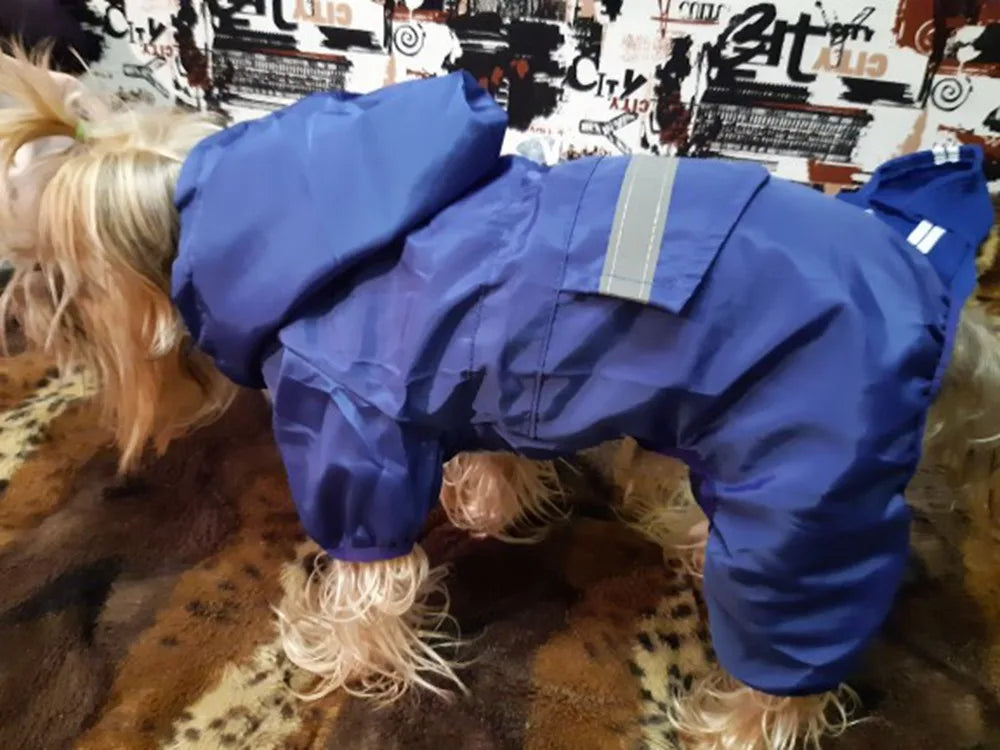 Adjustable Waterproof Dog Raincoat with Reflective Strap