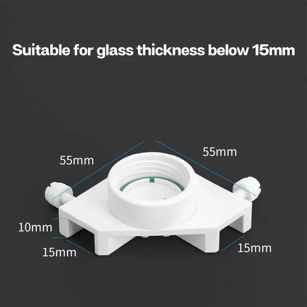 White automatic aquarium water level controller device shown with various dimension markings.