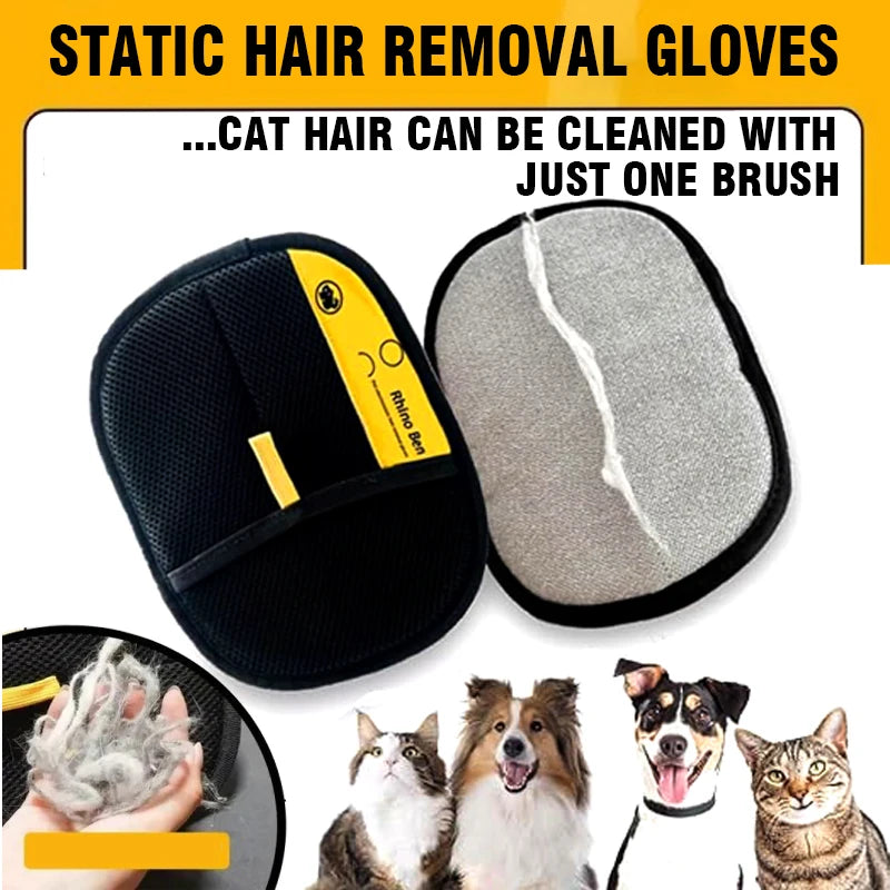 Pet Hair Removal Glove with Two-Way Brush for Cats, Dogs, and Furniture