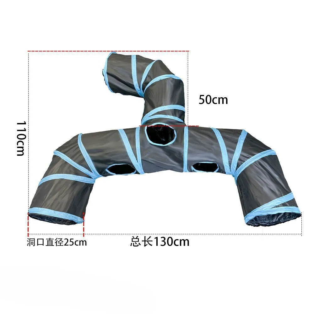 Foldable Cat Play Tunnel with S-Shaped Design