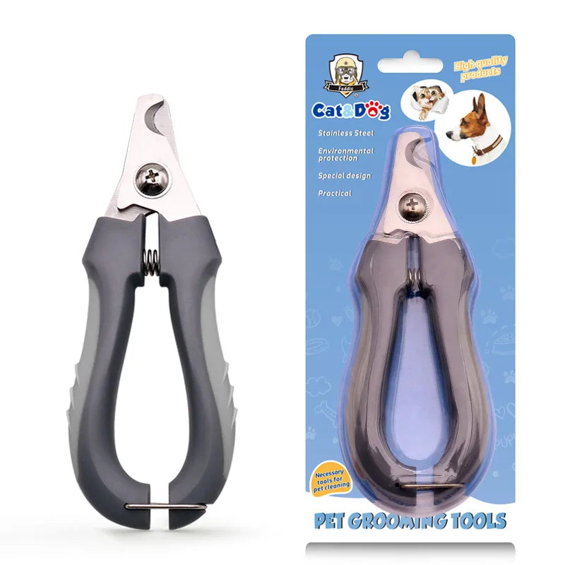 Stainless Steel Pet Nail Clippers with Safety Guard & Built-In File