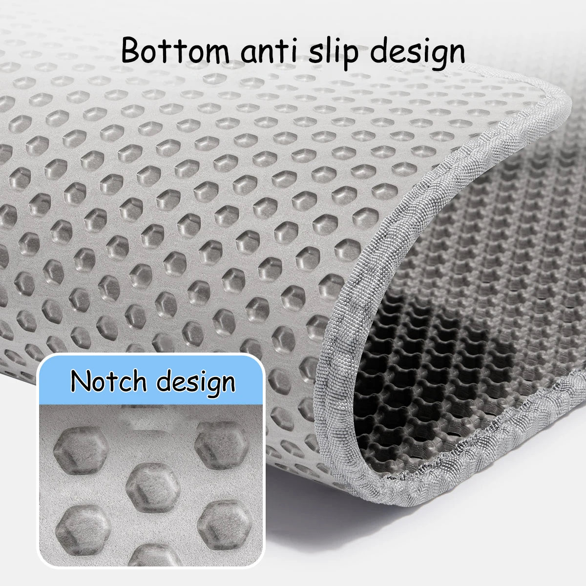 Waterproof Double-Layer Cat Litter Mat with Non-Slip Base