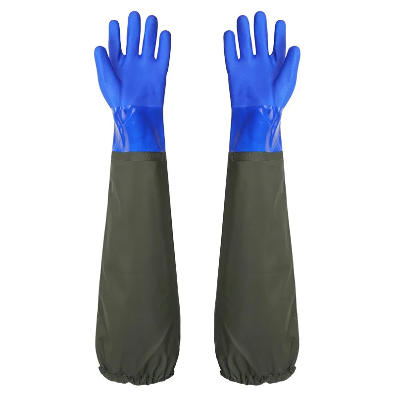 Extended Waterproof Rubber Gloves for Dishwashing, Car Washing & Labor Tasks