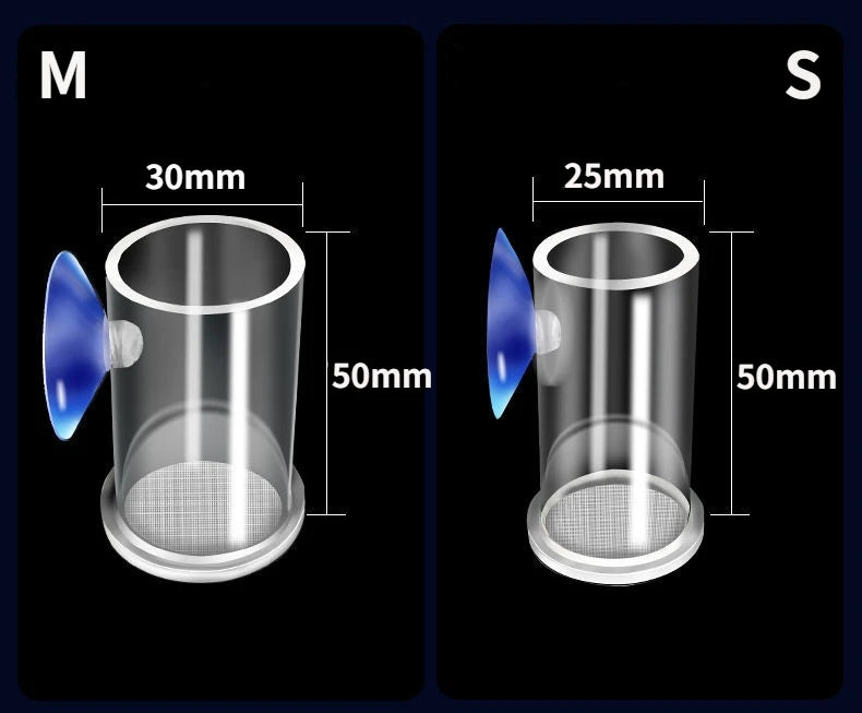 Clear Acrylic Aquarium Feeding Cup Ring Anti-drift Betta Fish Feeder