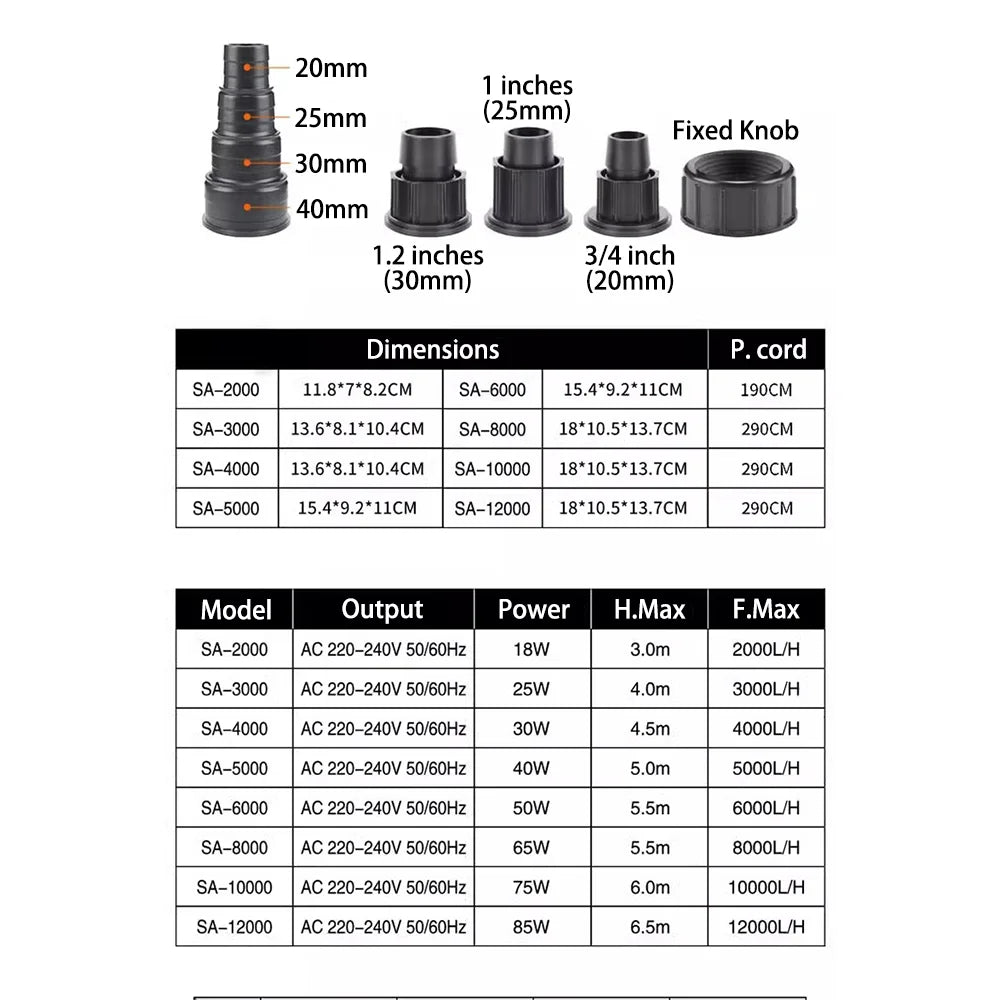 Ultra-Quiet Submersible Aquarium Water Pump with Adjustable Flow