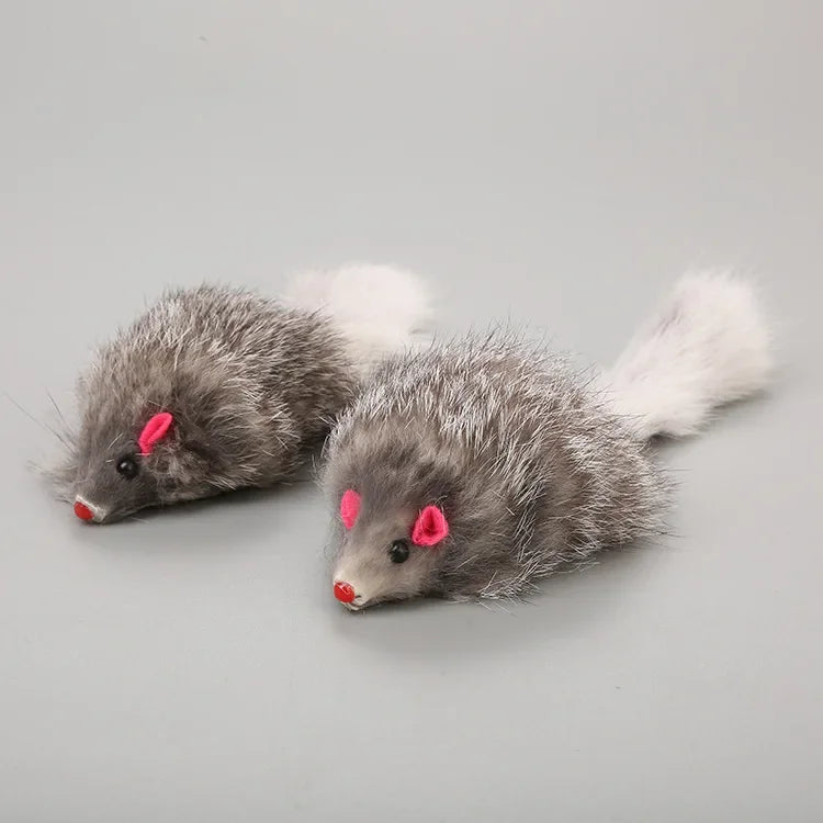 Jouet Souris en Peluche pour Chat avec Longue Queue