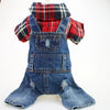 Classic Plaid Denim Jumpsuit for Small Dogs