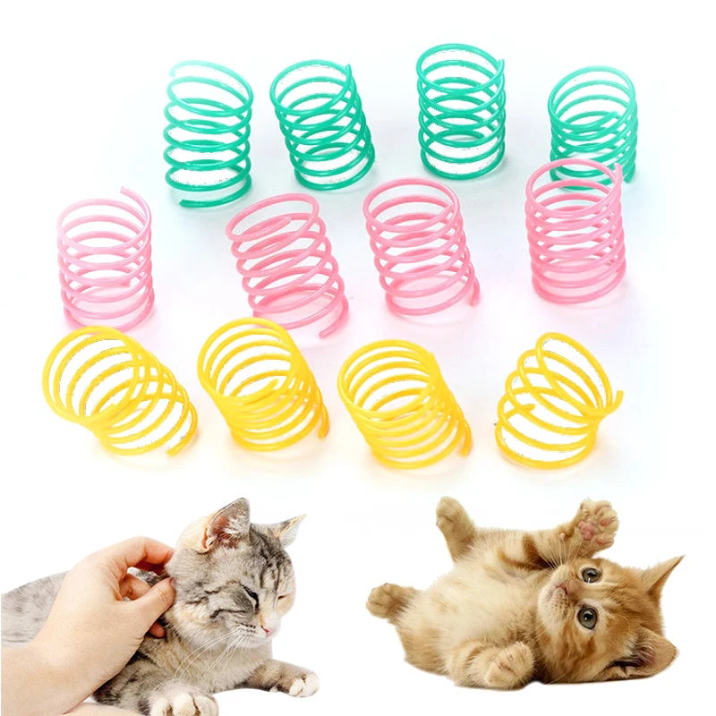 Colorful Coil Spring Cat Toys – Interactive Bouncy Play Set