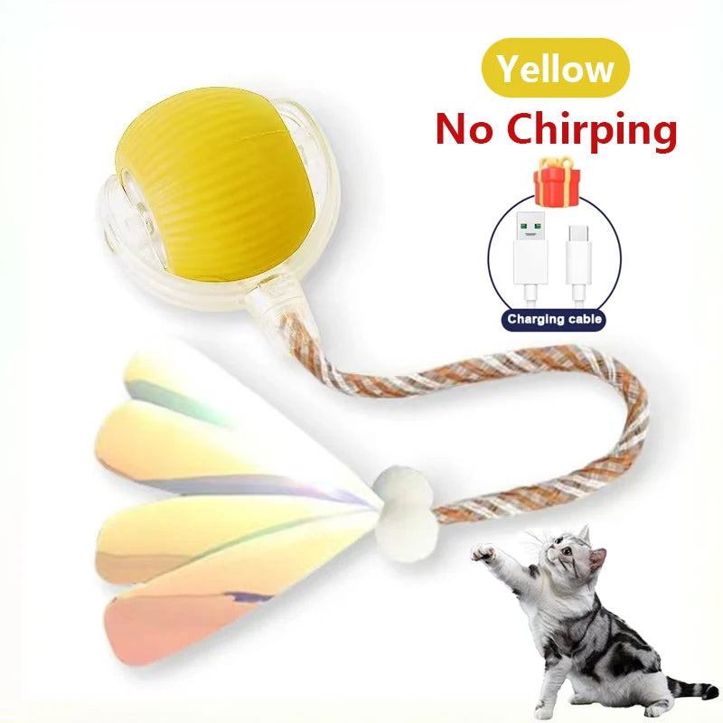 Interactive Chirping Cat Toy Ball with Motion Activation