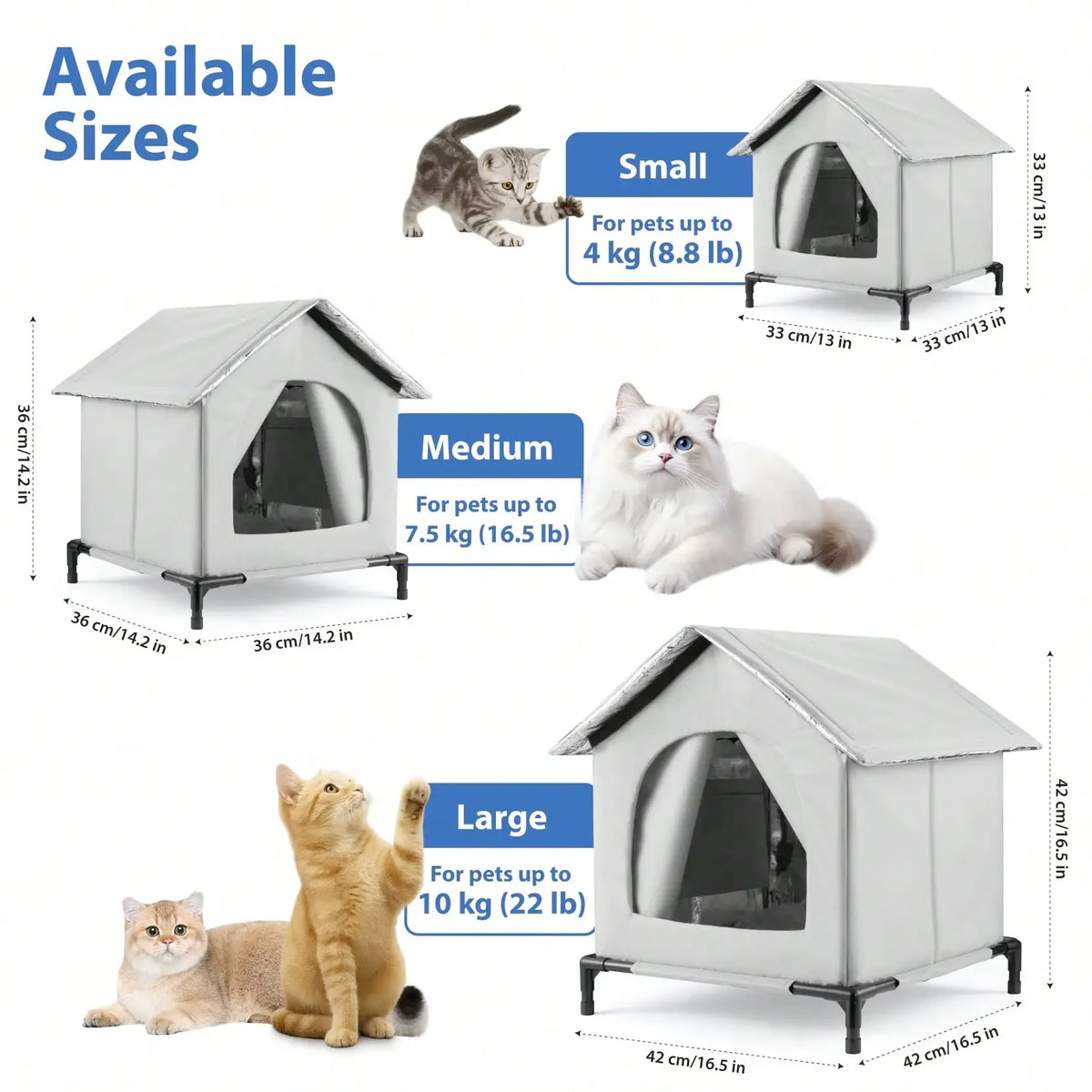All-Season Waterproof Foldable Cat House with Cooling & Warming Features