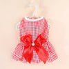 Striped Bow Pet Dress with Elastic Waistband