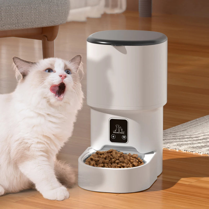 Dispensador automático de comida para mascotas con WiFi y capacidad de 4L