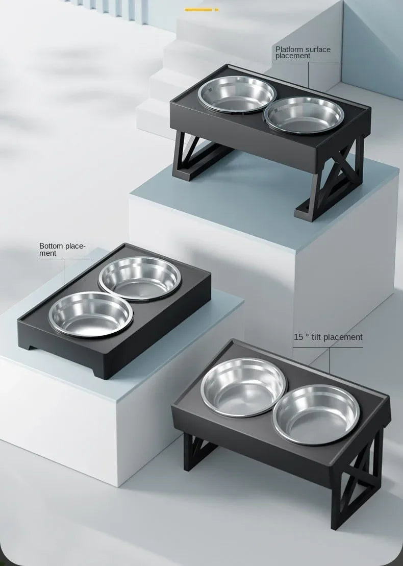 Soporte Elevado para Cuencos de Perro con Altura Ajustable
