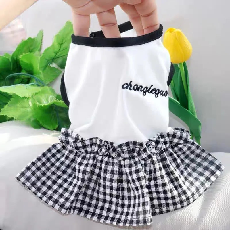 Vestido de Algodón a Rayas para Perro
