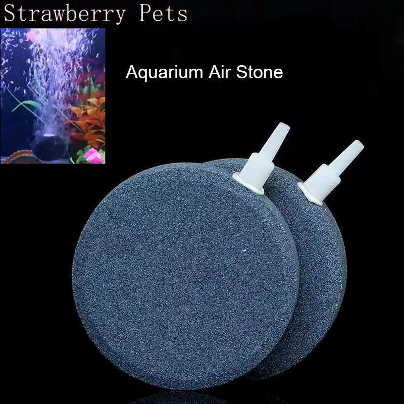 Pierre ou pierre à bulles ronde et gris foncé pour aération d'aquarium.