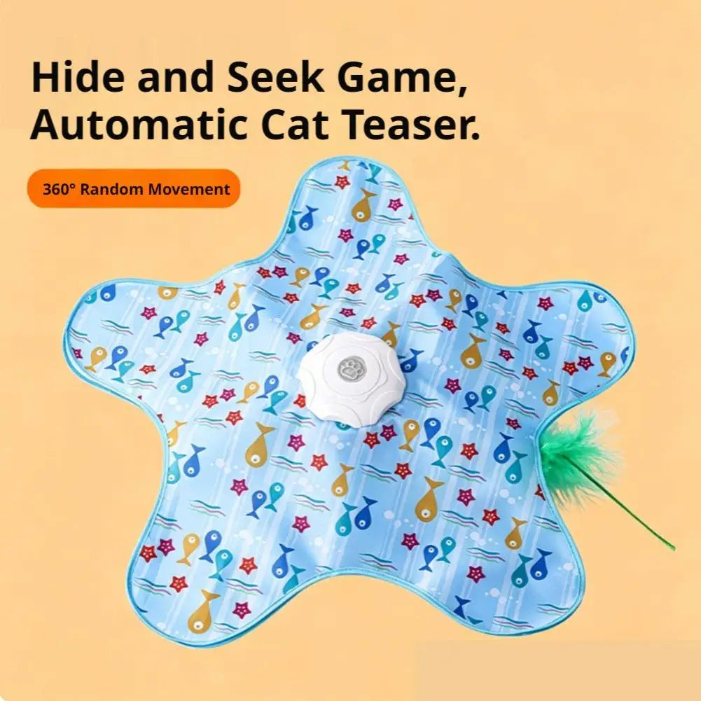 Interactive Hide-and-Seek Cat Toy with Feather Teaser