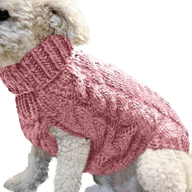 Classic Knitted Turtleneck Sweater for Small Dogs and Cats