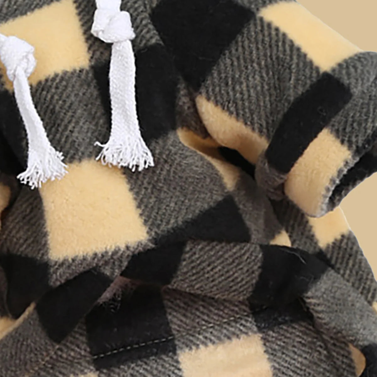 Plaid Fleece Pet Hoodie with Zipper Pocket