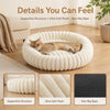 Round Donut Cat Bed - Ultra Soft Plush Pet Nest for Small Dogs and Cats
