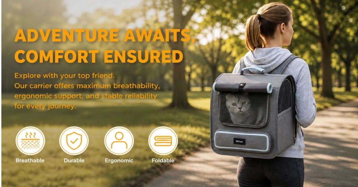 Foldable Pet Carrier Backpack for Cats and Small Dogs