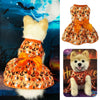 Halloween Dog Dress with Pumpkin & Bat Print