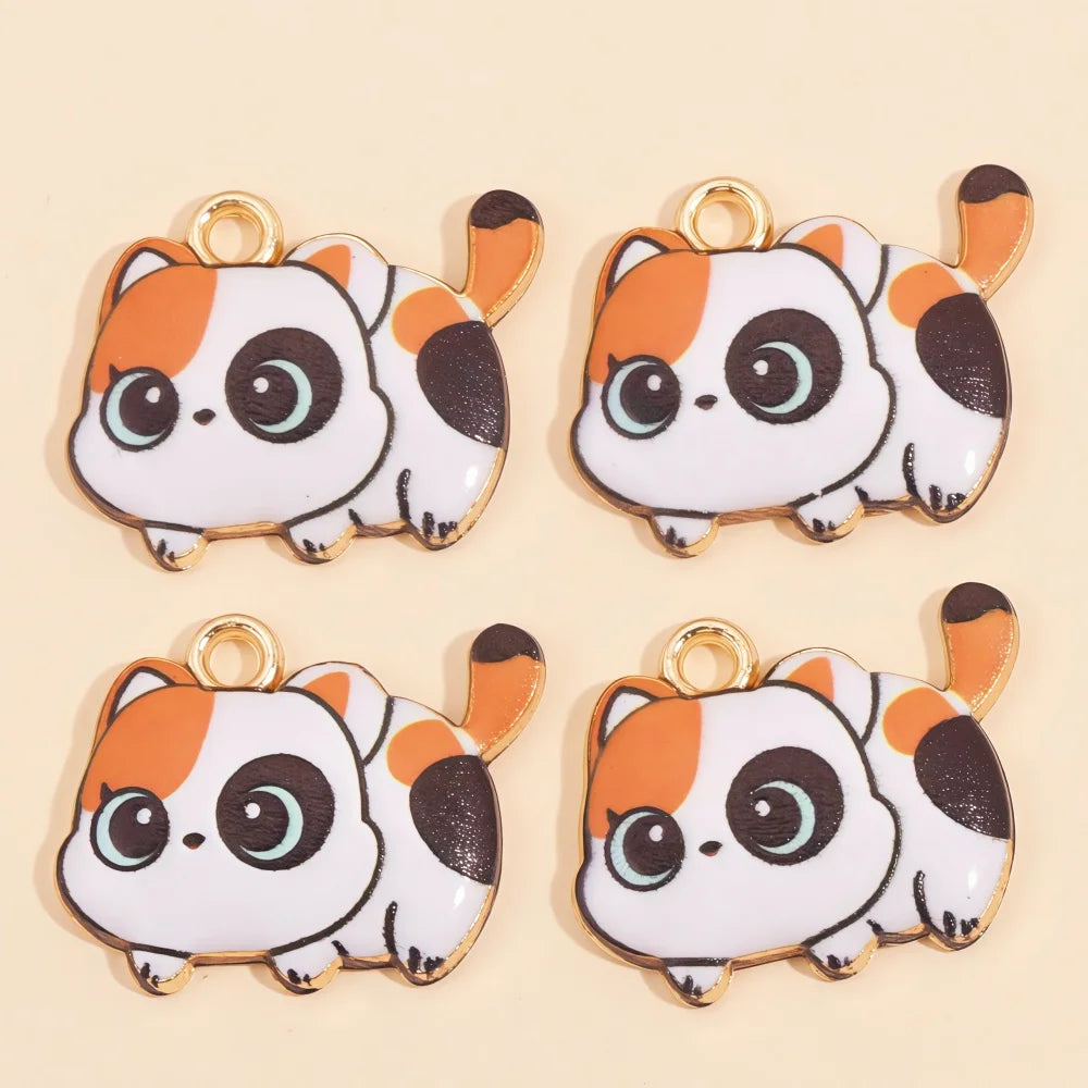 Colorful Cartoon Cat & Animal Enamel Charms for DIY Jewelry Making