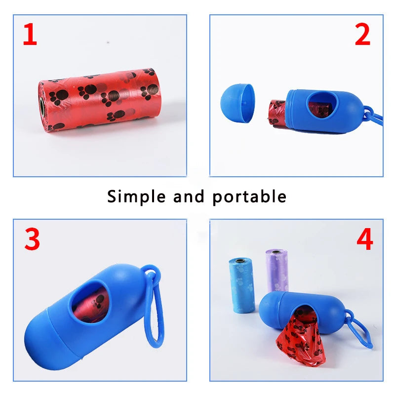 Capsule-Shaped Dog Waste Bag Dispenser with Clip