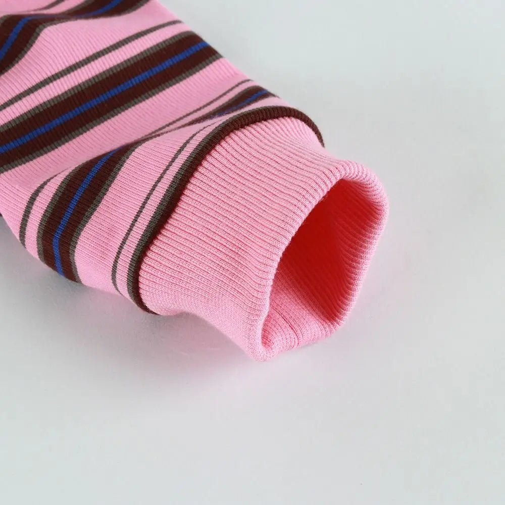 Striped Four-Leg Dog Pajama Jumpsuit