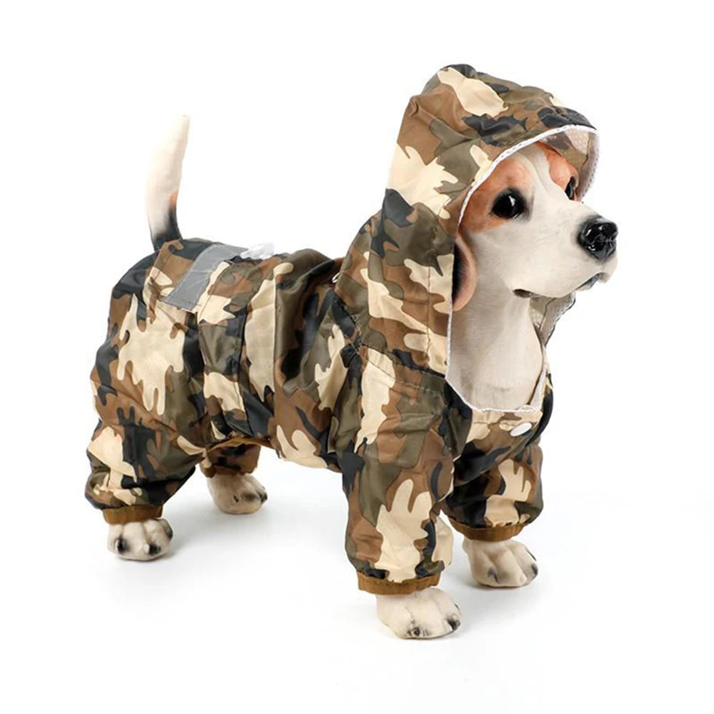 Adjustable Waterproof Dog Raincoat with Reflective Strap