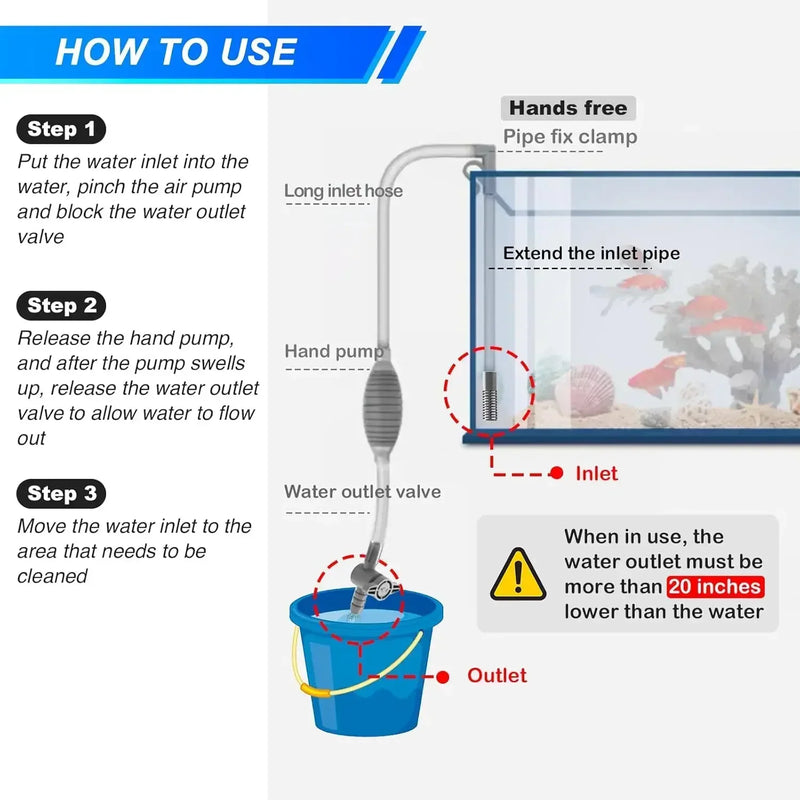 Aspirateur à gravier par siphon pour aquariums