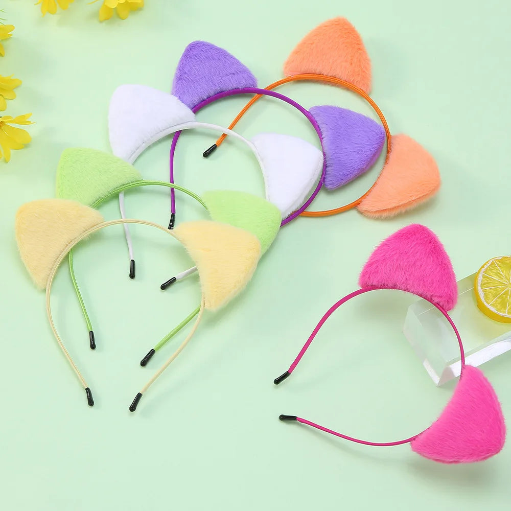 Furry Cat Ears Headband for Cosplay and Parties