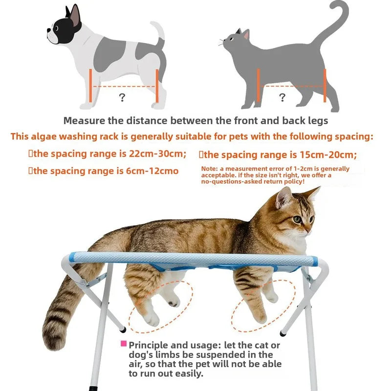 Pet Grooming Hammock with Stand – Anti-Bite Restraint for Dogs & Cats