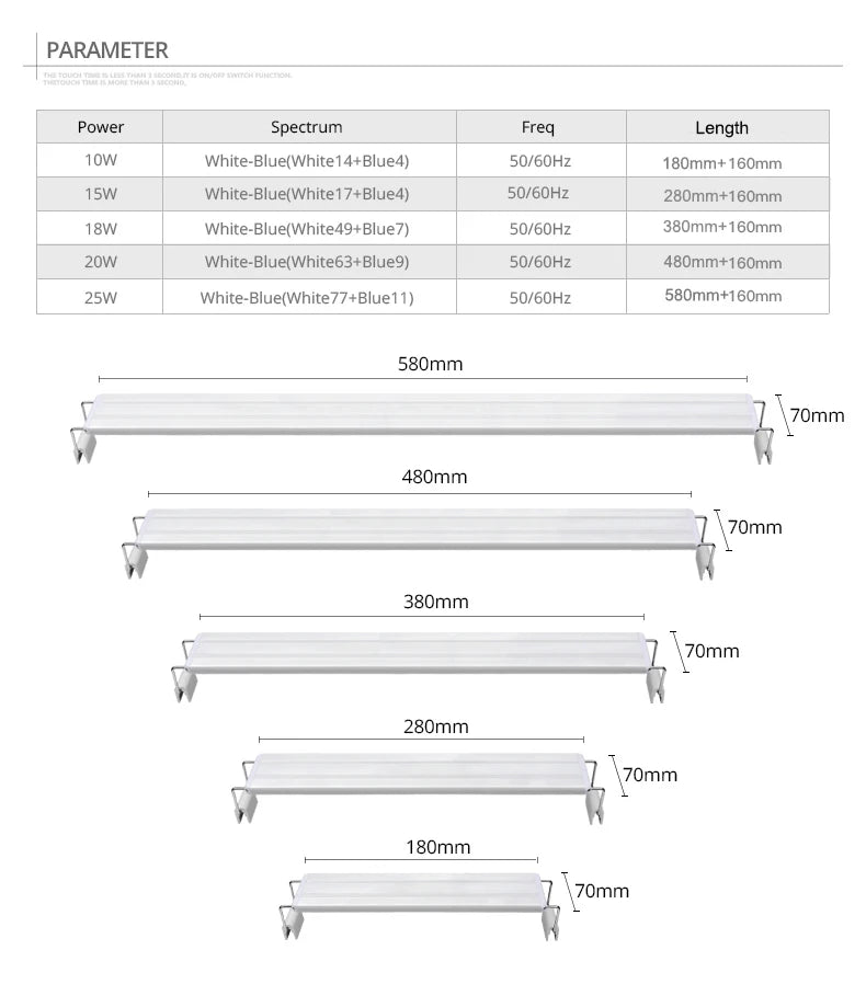Lampe LED à clipser pour aquarium