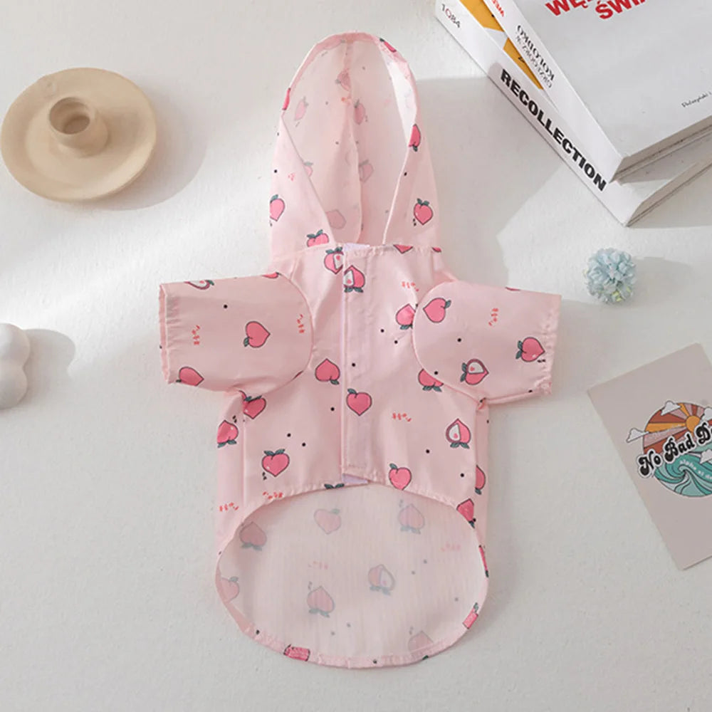 Cartoon Printed Waterproof Dog Raincoat