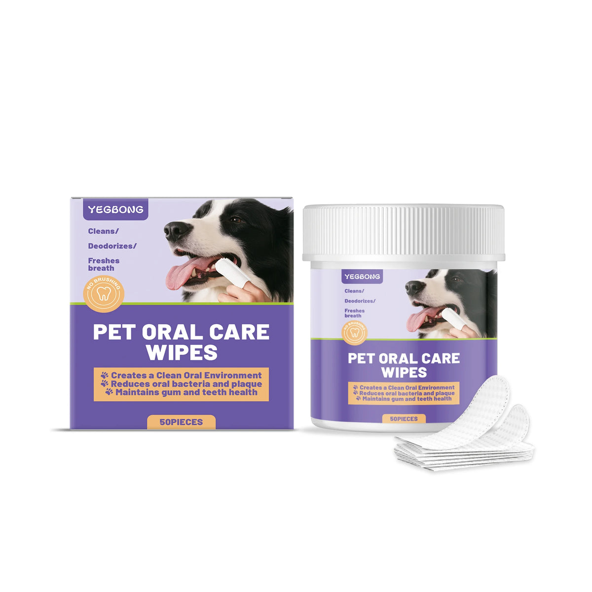 Pet Dental Care Wipes for Dogs and Cats