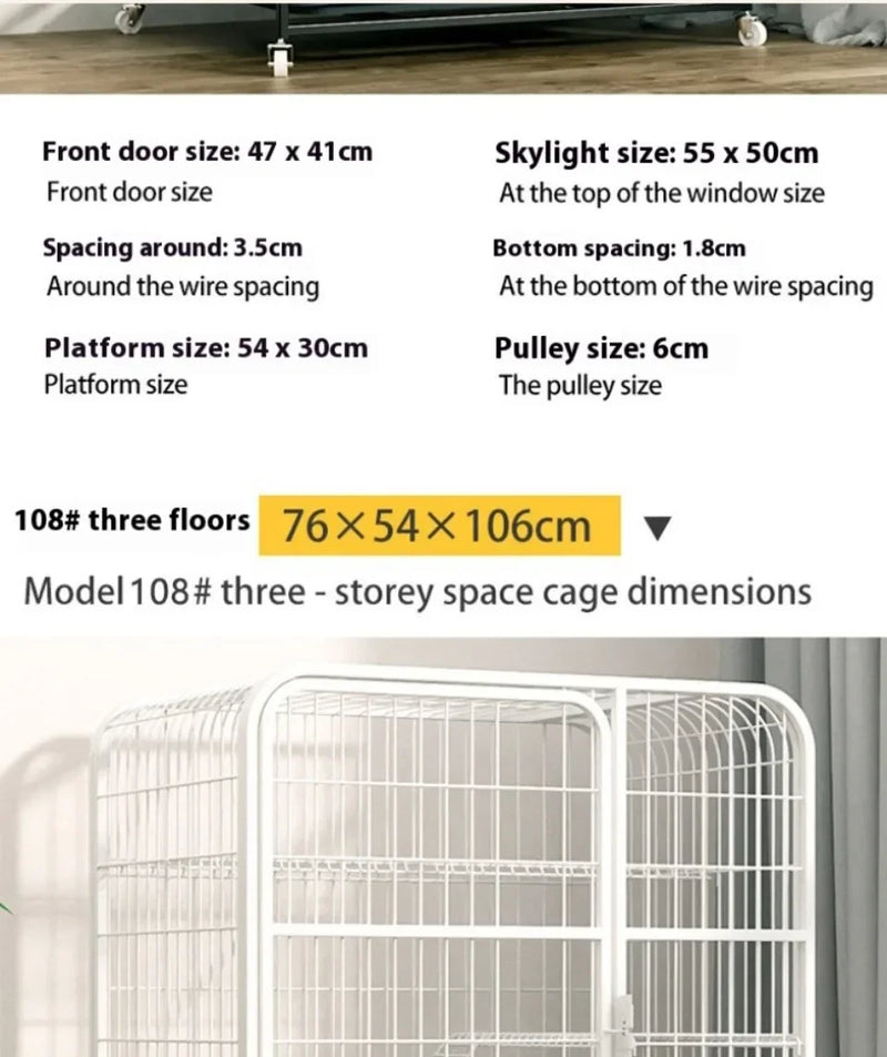 قفص قطط شبكي قابل للفتح مع فيلا مزدوجة