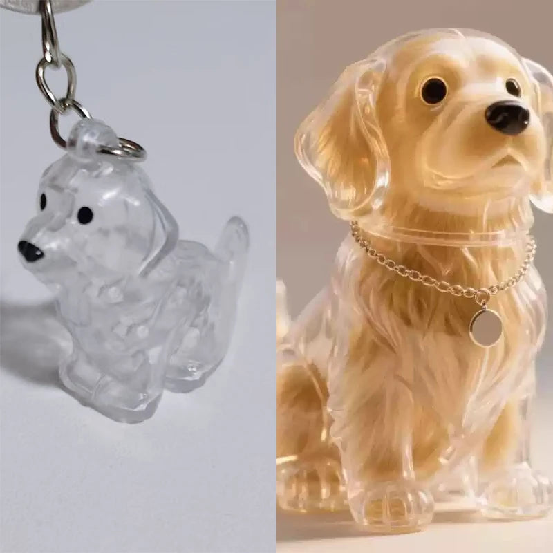 Transparent Pet Hair Keepsake Charm for Keys