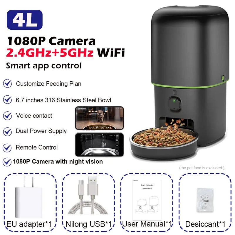 Smart WiFi Pet Feeder with HD Camera