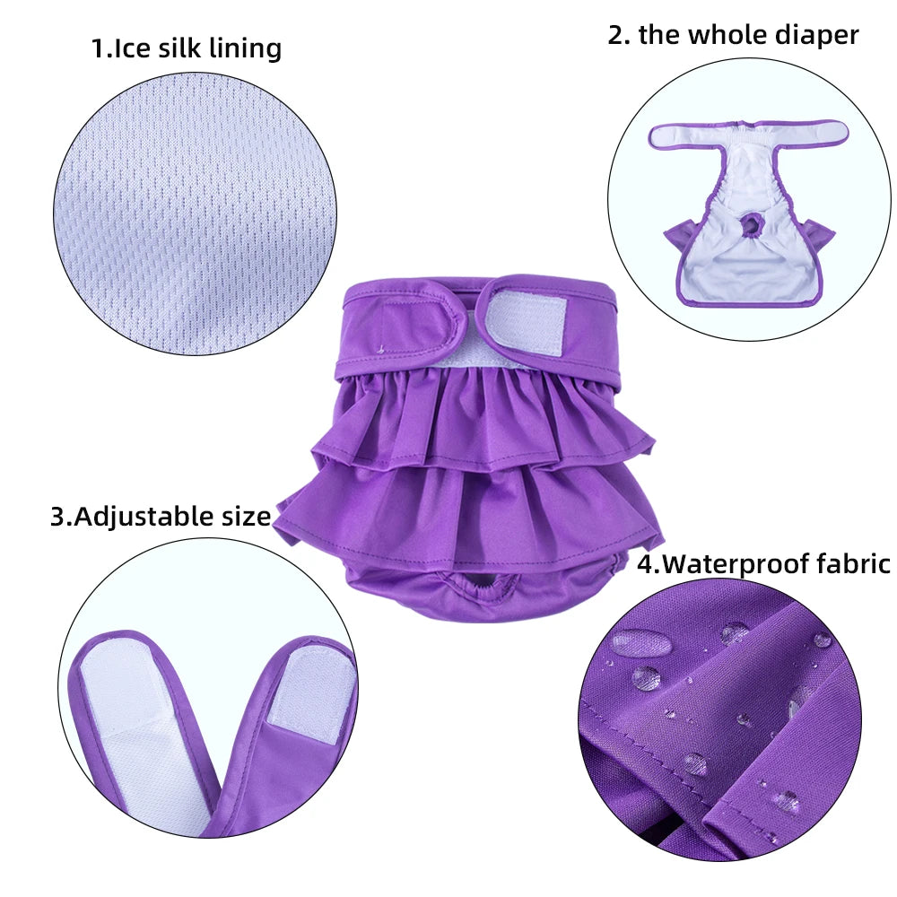 Reusable Washable Dog Diapers for Female Dogs, High Absorbency Leak-Proof Sanitary Pant