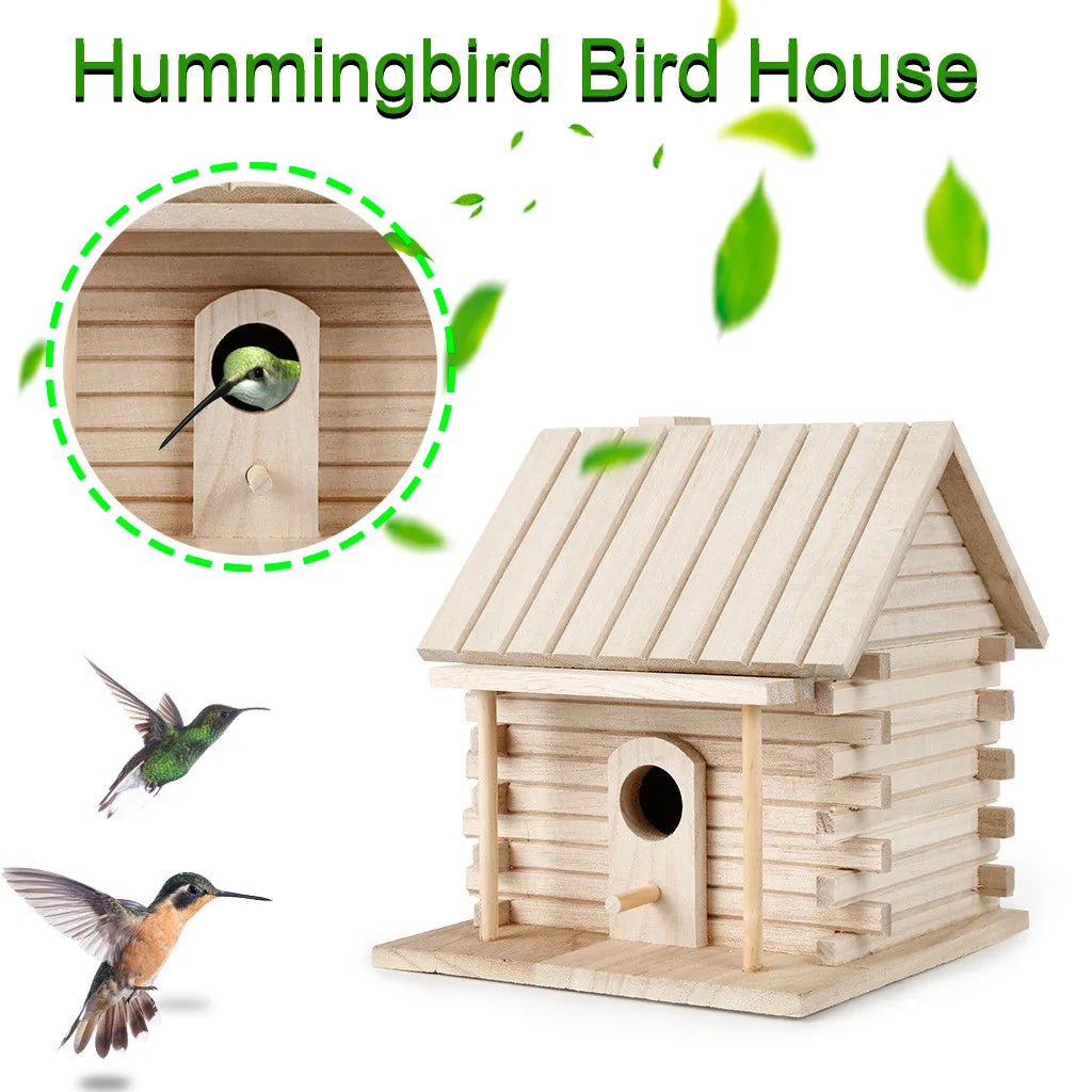 Wooden Hanging Birdhouse for Garden & Patio