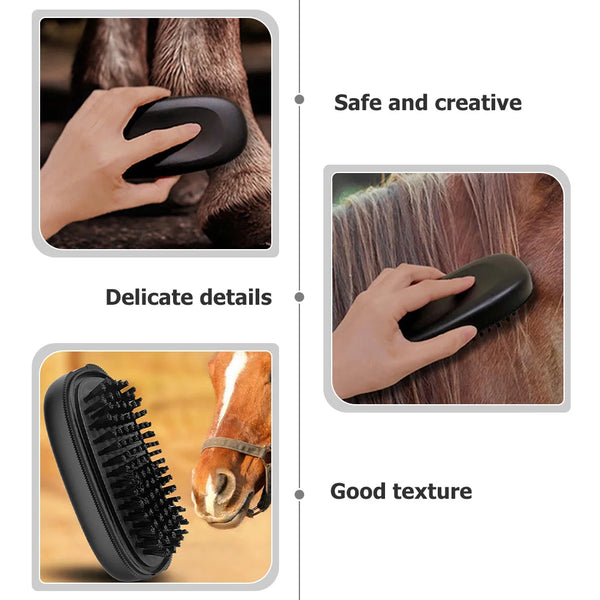 Brosse de toilettage pour chevaux premium avec poignée antidérapante