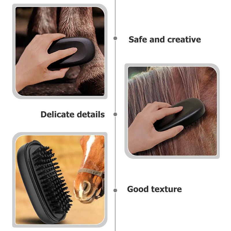 Brosse de toilettage pour chevaux premium avec poignée antidérapante