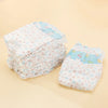 A stack and a single reusable sanitary diaper for dogs featuring light blue and white patterns.