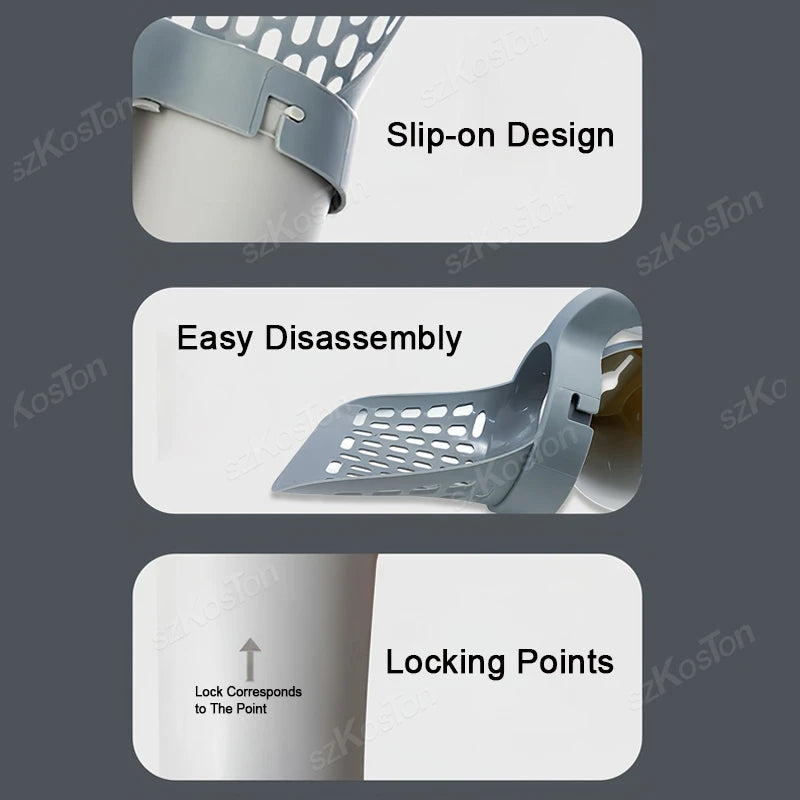 Cat Litter Scoop with Built-in Waste Bag Holder