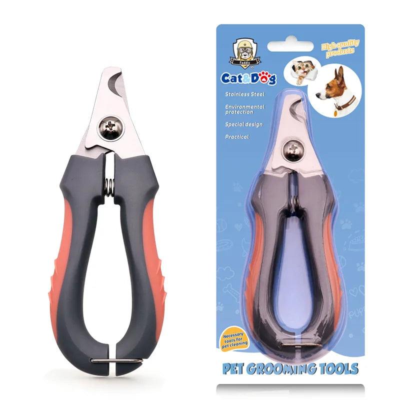 Stainless Steel Pet Nail Clippers with Safety Guard & Built-In File