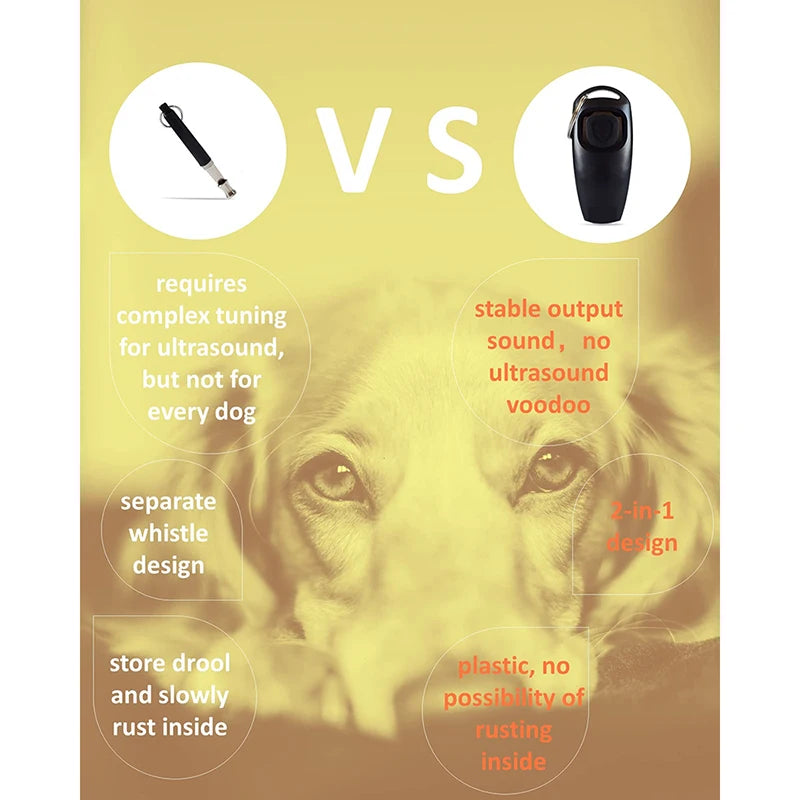 Zwei-in-Eins-Hundepfeife und Clicker für das Hundetraining