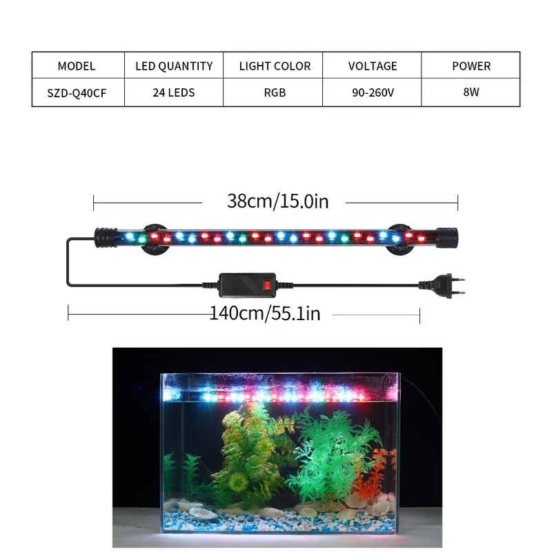 Lampe LED Clip Étanche pour Aquarium