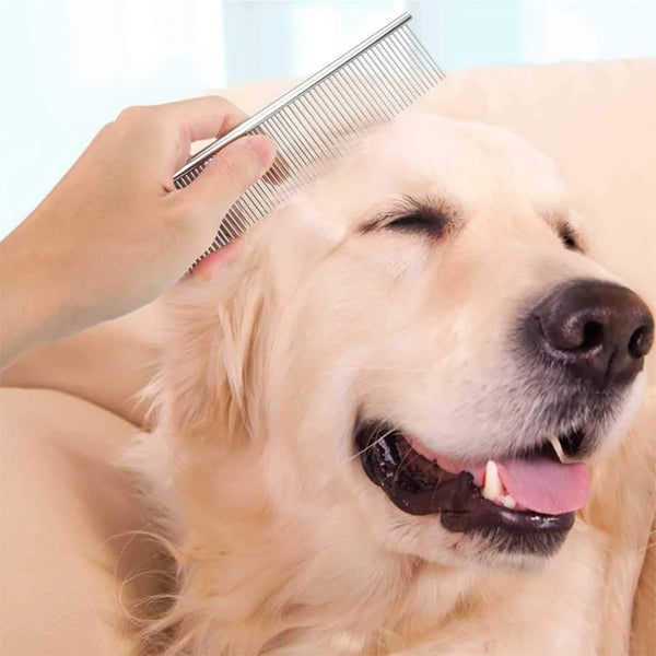 Peine de Estilismo para Mascotas de Acero Inoxidable Doble Cara